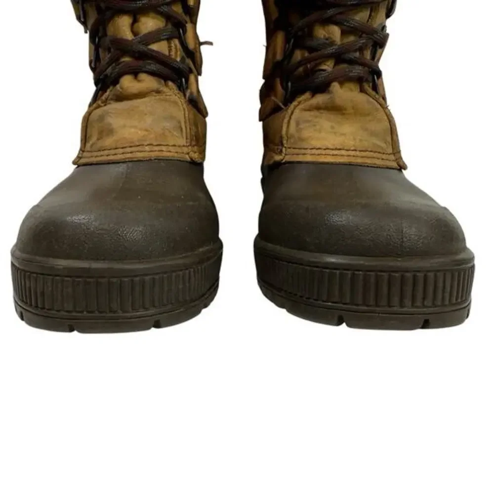 SOREL VTG BADGER Boots Womens Size 6 Brown Leather Lined Winter Snow CANADA Made